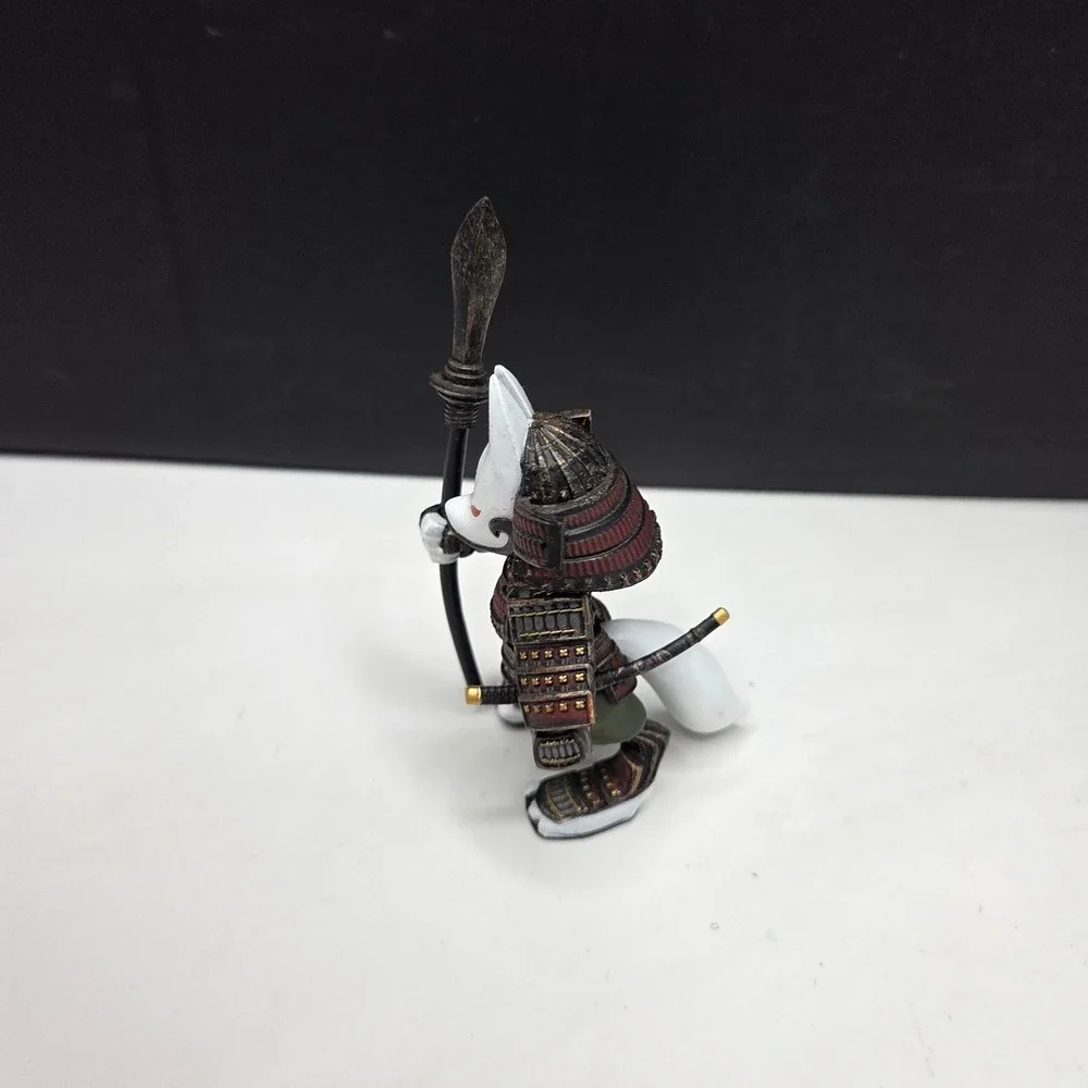 Dennou Daiku Kitsune Samurai Fox Figure Japanese Armor Spear Katana White Red